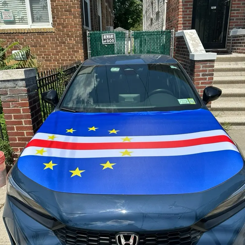 Cabo Verde flag car hood cover