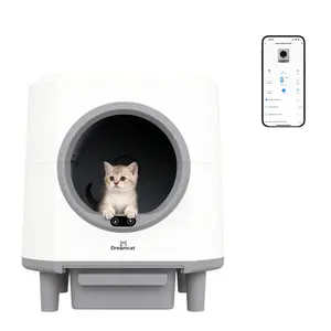 DreamCat Smart Self-Cleaning Enclosed Cat Litter Box with APP Control & Advanced Odor Control 80L Capacity Easy Cleanup Less Waste Enclosed Stainless Steel Modern Design high privacy toilet safety protection products