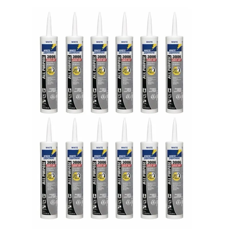 White Lightning 3006 Quick Dry 10-oz Paint and Trim White Paintable Latex Caulk 12-Pack for Home Improvement Projects