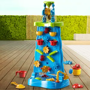 2 side Waterfall Water Table Summer Outdoor Play Set Beach Surf Soaking bath Toy  Backyard Birthday Holiday Christmas Gift for kids