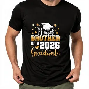 Unisex Graduation Family Proud Brother Of A 2026 Graduate Senior T-Shirt Graphic Printed Casual Round Neck T shirt
