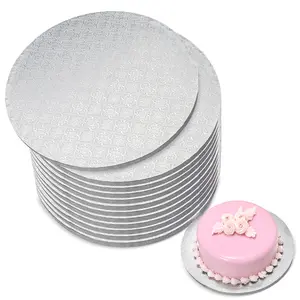 Spec101 Round Cake Boards Bulk 12pk - 12 Inch Cake Drum White 1/2in Smooth Edge
