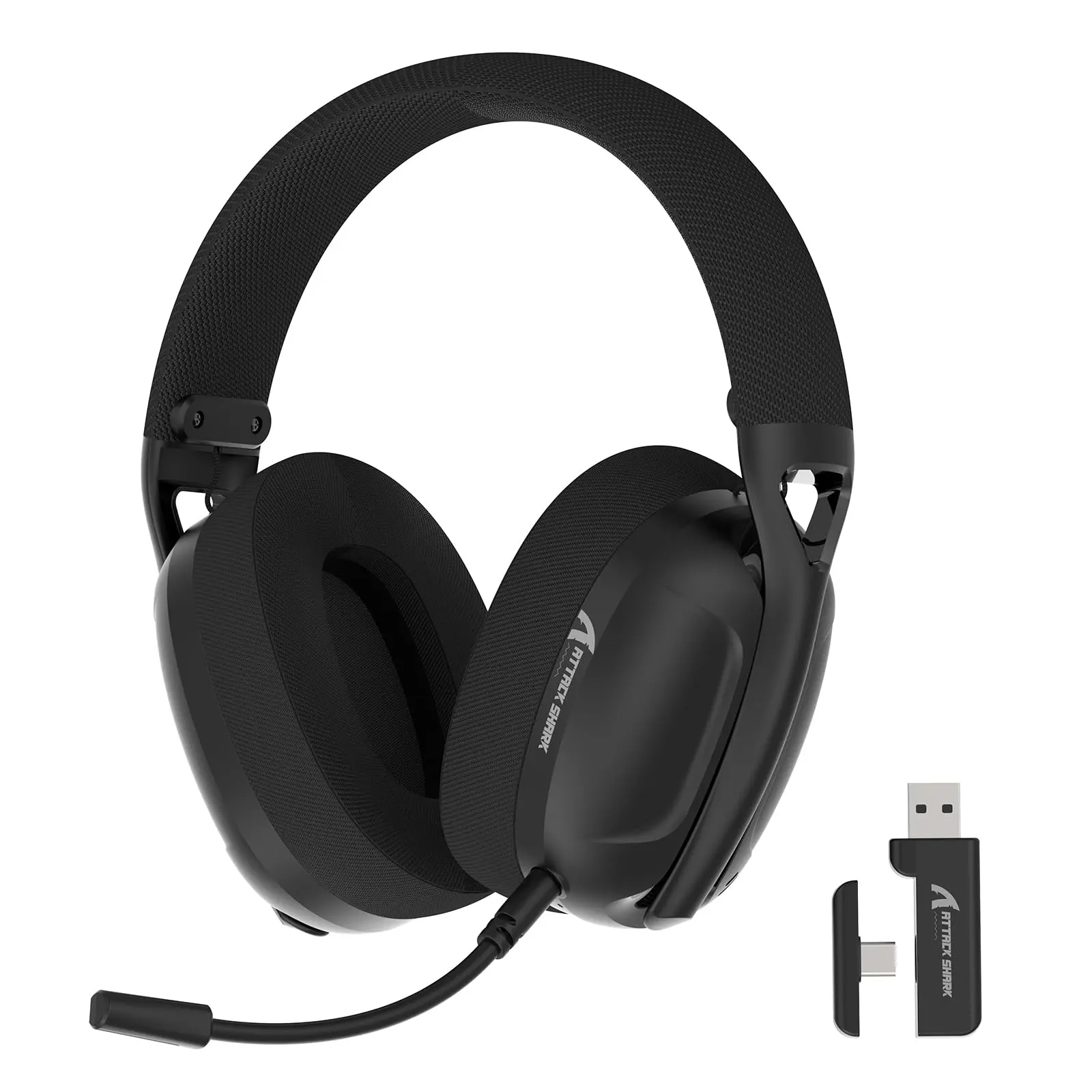 ATTACK SHARK Wireless Gaming Headset, Lightweight Over Ear Gaming Headphones with Wired Detachable Mic, Stereo Sound Headset for PC PS4 PS5 Switch Win Gamer, Audio, Gaming Accessory, Multiplatform Gaming Headset, Pc Accessories Gaming