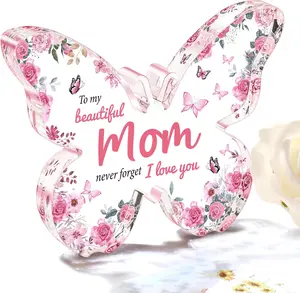 Mothers Day Gifts for Mom from Daughter Son: Eletorot Unique Birthday Gifts, Butterfly-Shaped Acrylic Keepsakees Day Presents Ideas for Love Mom Grandma Wife