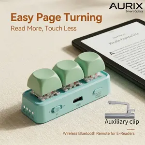 Free3 Bluetooth Page Turner, 3-Mode Control for E-Readers, Phones, Tablets and Computers, Kindle Page Turning, TikTok Scrolling, Camera Trigger, PPT/PDF Control, Hot-Swappable Switches