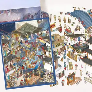 Four Transparent PET Stickers Depicting A Scene From Chang'an Demon Market. Suitable for Waterproof Decorative DIY Creative Stickers on Suitcases, Phone Cases, Laptops, Helmets, and Skateboards.