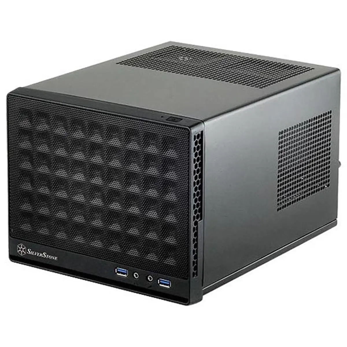 212 MAIN Black Small Form Factor Computer Case with Steel Body, Compatible with Mini-DTX/Mini-ITX Motherboards & ATX PSU, Faux Aluminum & Mesh Front Panels, Supports Expansion Cards & Liquid Coolers, Ideal for Home Office