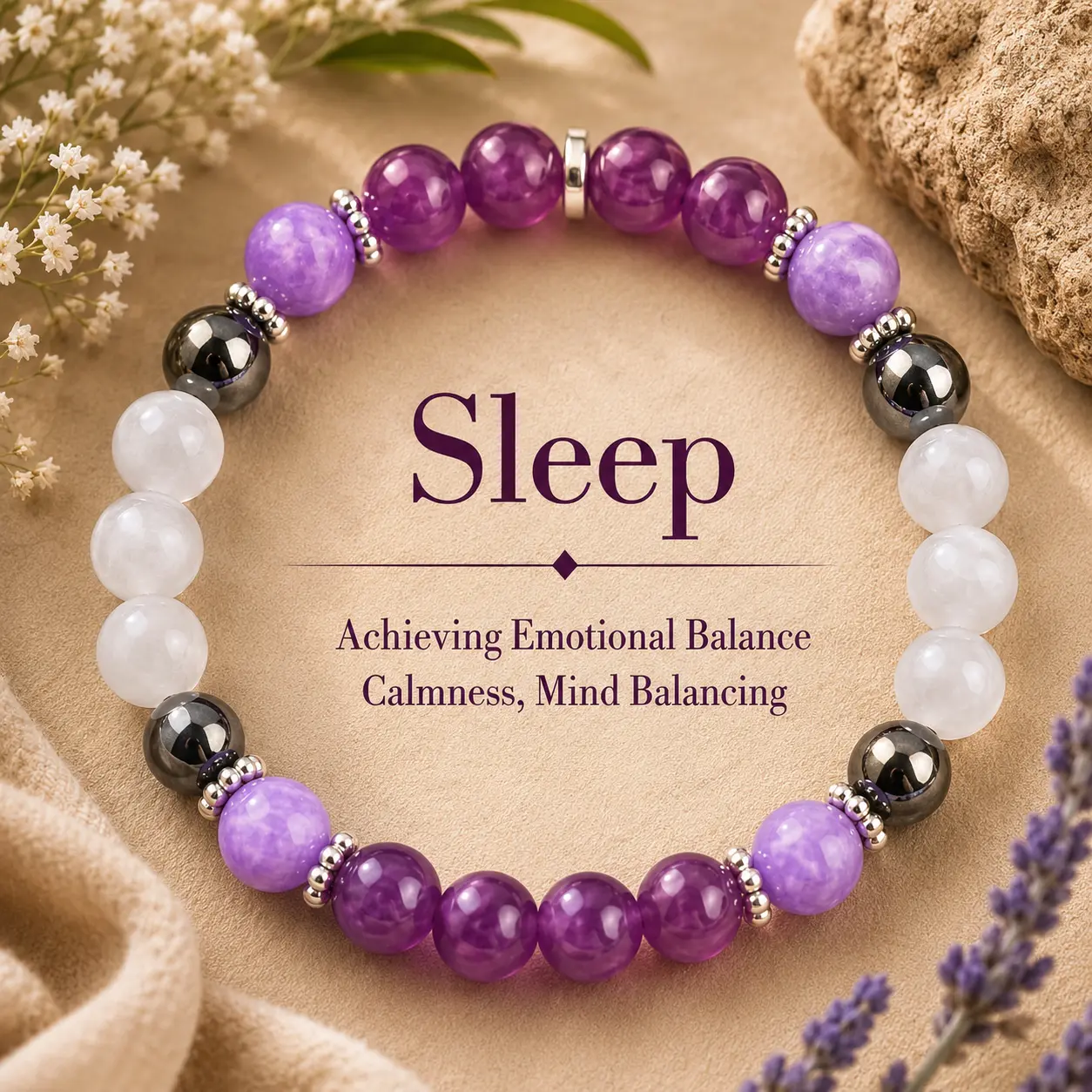 help sleep Purple Crystal Bead Elastic Bracelet - Perfect Gift for Men And Women, Brings Serenity8 Luck -Sparkling Faux Crystal Jewelry, Infused with Prosperity Energy summerwins,