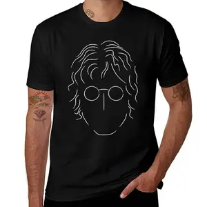 John Lennon Graphic Mens T Shirts Cotton Short Sleeve T-Shirt Crew Neck Tees Casual Shirt