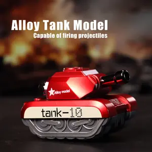 Pull Back Alloy Tank Toy for Kids - Durable Metal Mini Battle Tank with Realistic Design, 360 Degree Rotating Turret & Safe Soft Bullet Launcher - Fun Action Gift for Boys & Girls, Educational Military Vehicle Model