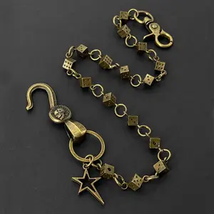 Vintage Punk Rock Dice Wallet Chain Mens Women Skull Key Chain Jeans Pant Chain