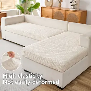 2pc Sofa Cover Solid Color Sofa Covers for All Seasons, Modern L-Shaped Sofa Protector, Pet Friendly Non-Slip Full Coverage Sofa Slipcovers