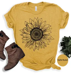 Sunflower Graphic Tee – Cute Boho Floral Shirt for Women & Men