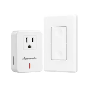 Remote Control Outlet Wireless Wall Mounted Light Switch, Plug-in On Off Power Switch for Lamp, Fan and Household Appliances, No Wiring Needed, 100FT RF Range and Programmable Use
