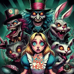 We're All Mad Here" (vol. 3) [square ed]- A Twisted Wonderland Coloring Book Series: Alice in Wonderland with a nightmare twist- step in if you dare!, We Are All Mad Here, Paperback