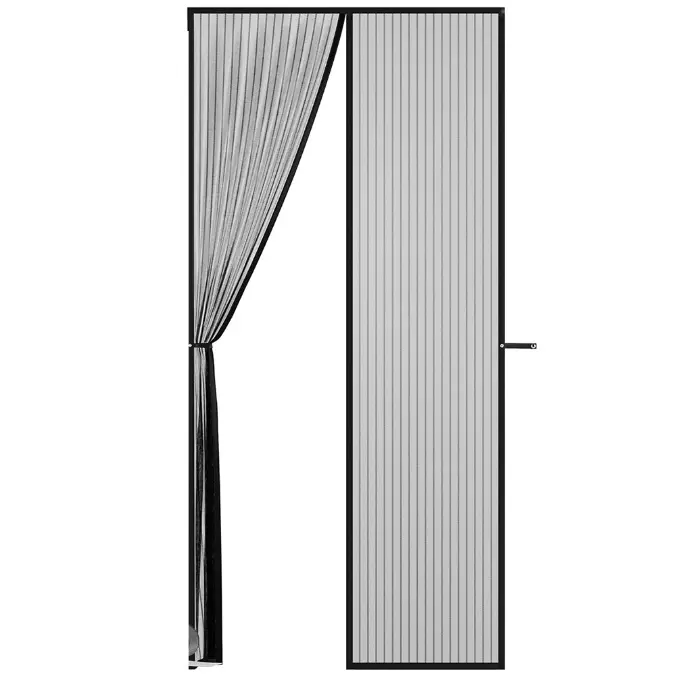 Magnetic Screen Door - Self Sealing, Heavy Duty,Hands Free Mesh Partition Keeps Bugs Out LetBreeze in- Pet and Kid Friendly - Keep Open Feature(Black, Fit Door Size 31.5 × 78.7 Inch)
