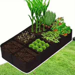 Extra Large 8-Compartment Raised Garden Bed Kit, 6x3x1 Feet 128 Gallon Planting Bed Bag, Ideal for Herbs, Flowers, Vegetables, Indoor/outdoor Gardening, Vegetable Planters, Elevated Planting Boxes, Easy Maintenance