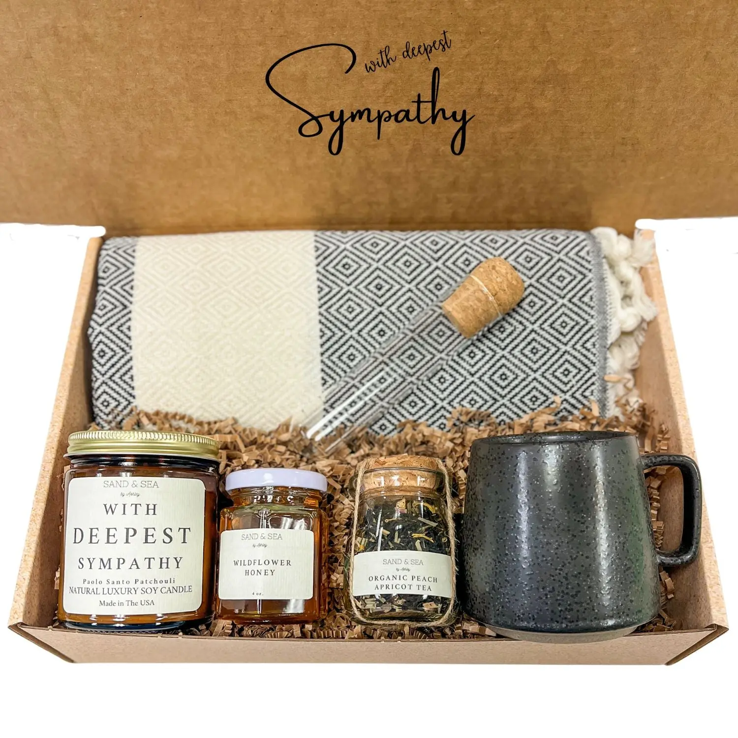 Sympathy Basket with Blanket - Gift for Someone Who Lost a Loved One
