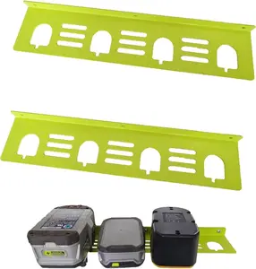 2PACKS Metal  Holder 4 Slot Mounting Organizer Fit for RYOBI 18V Ni-Mh NiCAD Lithium-Ion ONE+
