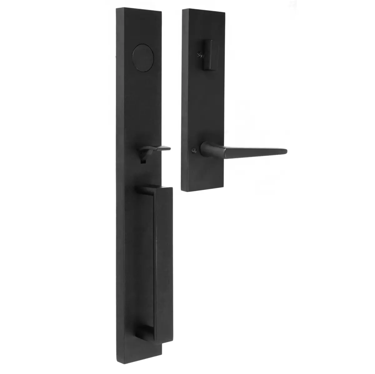 Weslock  Xanthis Deadbolt Keyed One Side Dummy Handle Set with Philtower Lever, Matte Black