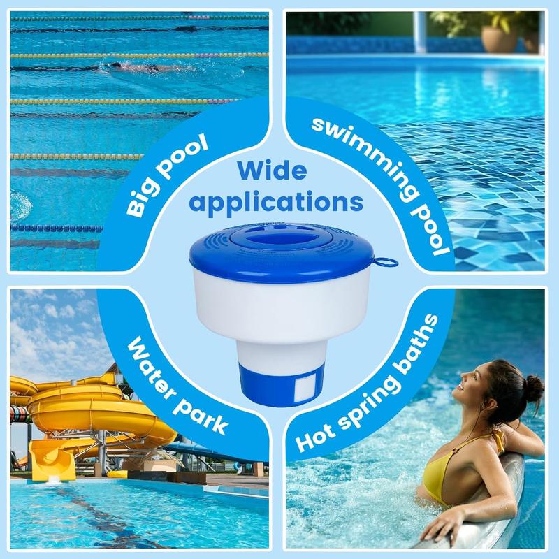 Pool Chlorine Floater for Pools Fits 3" Tablets,7" Diameter Chlorine Tablet Floater with Adjustable Flow Vents Balanced  Dispenser for hot tub/SpaCollapsible