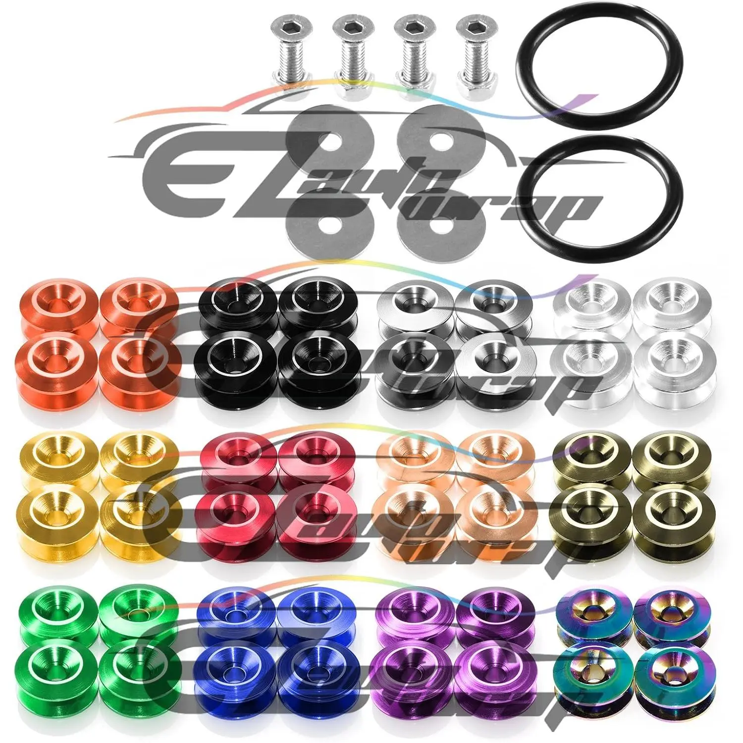 High Quality Red Bumper Quick Release Fasteners Kit, Car Accessories - Accessories for Car, Fit for Front Bumpers, Trunk, Fenders, Hatch Lids