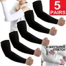 Unisex 5-Pair Polyester Blend Ice Microfiber Active Sports Compression Protective Sleeves, Arm Support Protective Gear, Stretchy Tight Fit, Breathable, Cooling, UV Blocking UPF 50+ Sun Shield, One Size, Ideal for Outdoor Sports, Golf