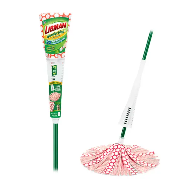 Libman Wonder Mop with Microfiber Fibers and Green Steel Handle