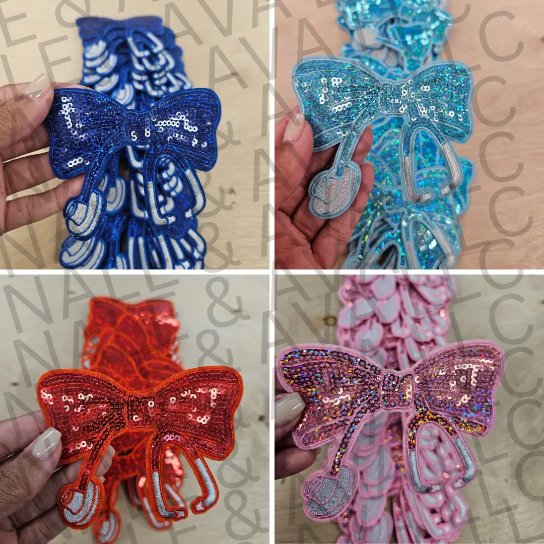 Sequin Nurse Bow Hat Patch (3 Patches)