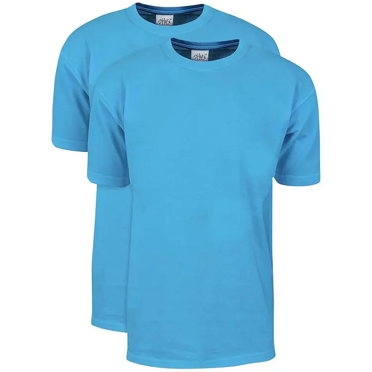 2 Pack Shaka Wear Men's Max Heavyweight Short Sleeve Crew Neck T-Shirt - Turquoise - Medium