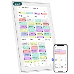 21.5 Inch Smart Digital Calendar Electronic Chore Chart & Planner with 1920x1080P IPS Touchscreen, Weekly/Monthly Family Organizer for Wall or Desk, White 2026 New Version