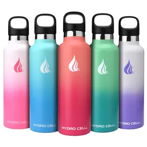 Hydro Cell 24oz Standard Mouth Stainless Steel Water Bottle with Straw Sports Cap