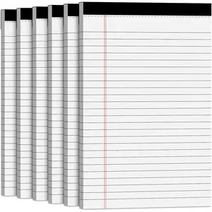 Note Pads 5x8 Small Legal Pads White Notepad, 6 Pack, Narrow Ruled Notepads,  Perforated Legal Writing Pads Memo Pad, 30 Sheet/ Note Pad, Notebook Paper Tablet for School, Lined Note Pad 5x8''