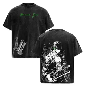 Roronoa Zoro T-Shirt, One Piecee Anime Tee, Three Sword Style Shirt, Santoryu Graphic Top, Vintage Washed Streetwear, Green Aesthetic Design, Wano Arc Zoro Tee, Oversized Unisex Outfit, Shonen Spirit Collection vintage style top