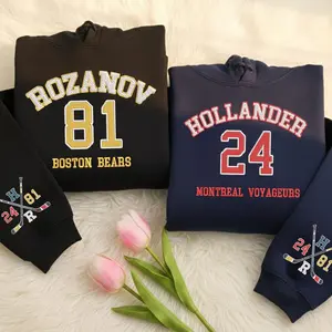 Team Hollanov Embroidered Sweatshirt, LGBT Hockey Romance Shirt, Unisex Movie Inspired Crewneck