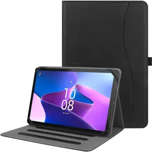 Universal 9",9.7",10.1",10.2",10.5",10.9",11" Tablet Case,Multi-Viewing Angels Stand Folio Case Cover with Handstrap For iPad,Samsung,Other 9-11 inch Tablet,Black