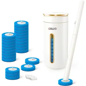 Disposable Toilet Brush Set, 1 Count Toilet Bowl Cleaning System with Refill Brush Heads, Cleaner Brush Starter Kit for Home Bathroom