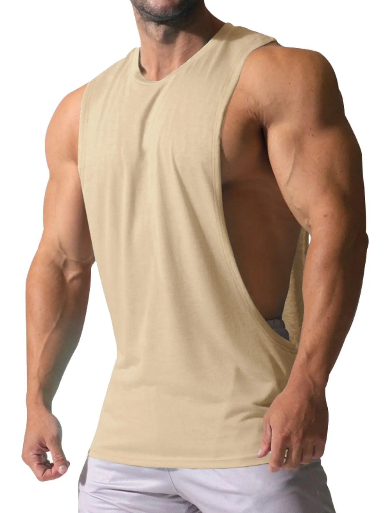 Men's Sports Fitness Muscle Vest, Loose Fit Vest, Sleeveless Gym Tops, Training Gym Wear, Comfortable Workout Clothing, Ideal for Daily Use, Men's Activewear, Sporty Vest