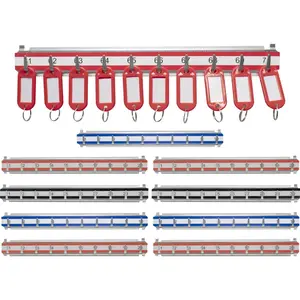212 MAIN Adjustable Key Storage Organiser - Steel Key Shelves with 001-100 Numbered Hooks, 10 Shelves