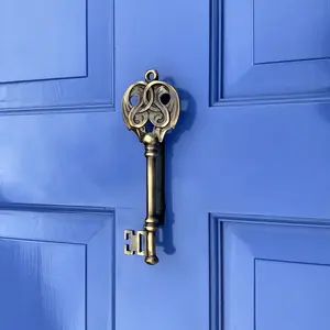 Key Door Knocker by Michael Healy - Solid Brass, Handcrafted, Easy Install