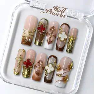 NailPhoria TAURUS - Handmade Press-On Nails | Reusable, Salon-Quality, Long-Lasting, Glossy Design NailPhoria TAURUS - Handmade Press-On Nails | Reusable, Salon-Quality, Long-Lasting, Glossy Design