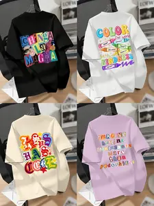 Men's Casual Short Sleeve Four-Piece Set, Perfect for Friend, Family Matching, Travel, Sports, Various Occasions