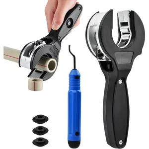 Ratcheting Tubing Cutter, Copper Pipe Cutter, Tubing Cutters 5/16" To 1 1/8", Tube Compact Cutters with Deburring Tool & 4 Bearing Blades, Pex Cutte-r Tool for Cutting Metal Pipes(COLOR:black)