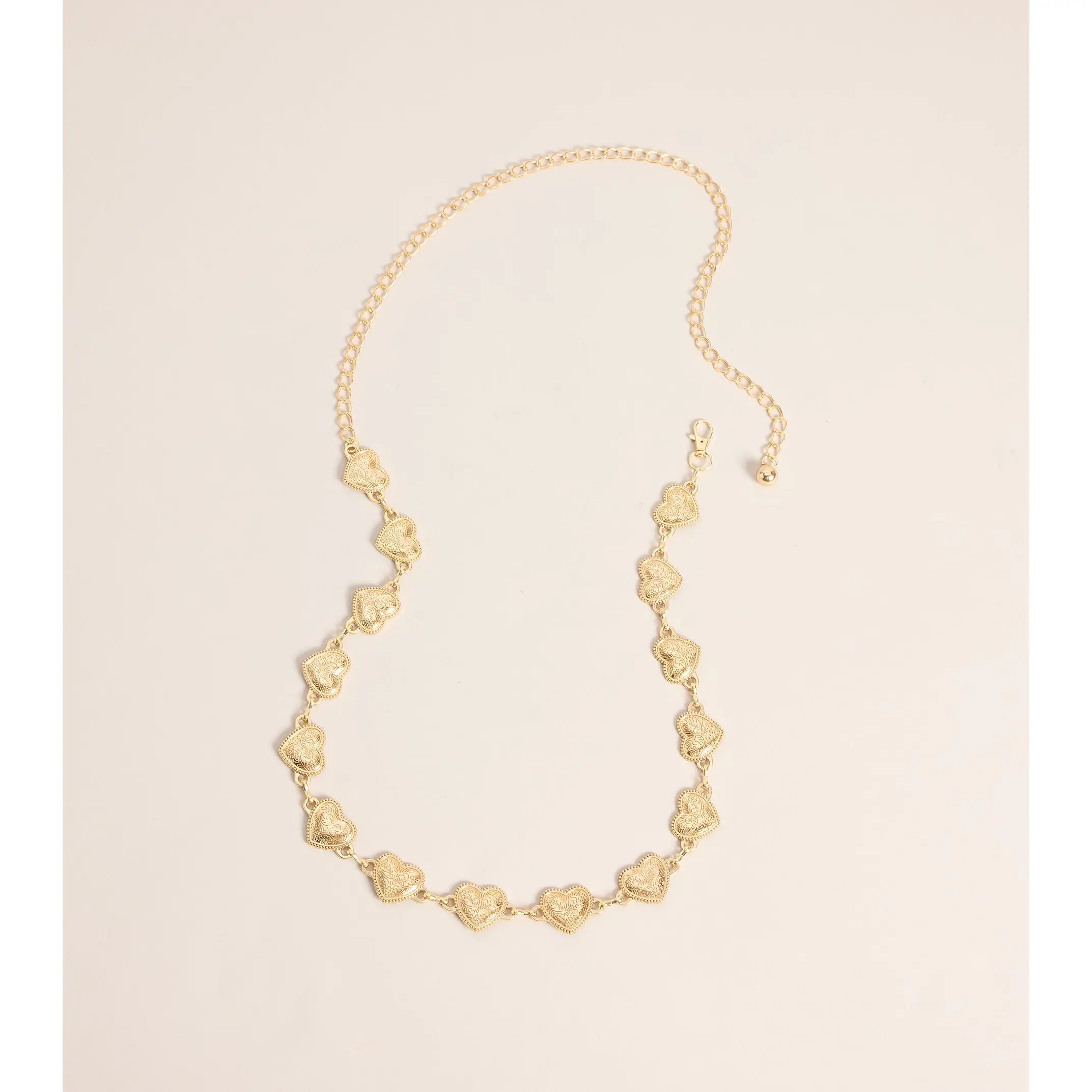 Vintage Charm Heart Concho Chain Belt