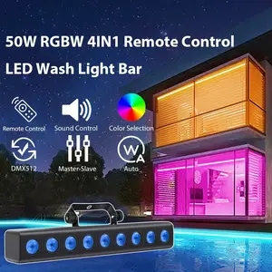 500W RGBW 4-in-1 LED Wash Light Bar with RemoteControl, Sound Activation, DMX512, and Master-SlaveFunction - Perfect fo, r Home, Stage, DJ Setup, Clubs, KTV,Birthday Parties, Weddings, Pool Parties, HolidayEventsand Outdoor Lighting