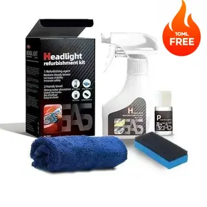 Headlight Restoration Kit - Professional Car Headlight Cleaner & Repair Tool Set with Free 10ml Refurbishment Agent