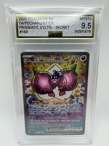 Graded AGS 9.5 Pecharunt EX 2025 Prismatic Evolutions 163 Holographic Pokemon Card