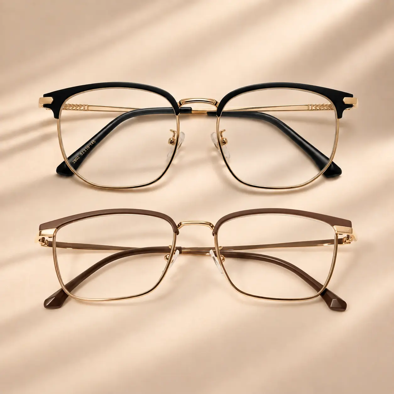 Unisex Square Browline Alloy Reading Eyewear - Black-Gold Full Rim, Photochromic Transition Lenses with UV Protection, Outdoor Tint Shift, High Quality Eyewear