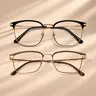 Photochromic Reading Glasses for Women and Men, Lightweight Square Frames with Spring Hinges,age55+