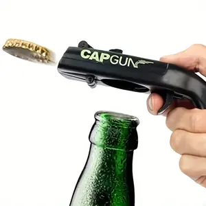 Fun Bottle Opener Gun Cap, Playful Plastic Material, No Power Needed, Suitable for Home Bar Party Wedding Gift, Model Xinghao, Lightweight, Shaped